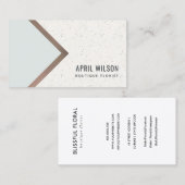 スカイブルーバラ金ゴールドホワイトセラミックジオメトリックシェブロン 名刺 (正面/裏面)