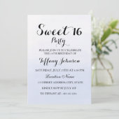 スカイブルーパステルスウィート16パーティの招待状 招待状 (スタンド正面)