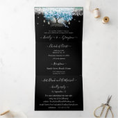 スカイブルーパステルハートリーフツリー結婚ズ 三つ折り招待状 (内部)