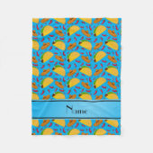 スカイブルーパーソナライズされたタコスsombereros chilisの名前 フリースブランケット (正面)