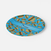 スカイブルーパーソナライズされたハンバーガーの名前 ペーパープレート (アングル)