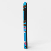 スカイブルーパーソナライズされたピンクコーヒーカップ豆の名前 Case-Mate iPhoneケース (裏面/左)