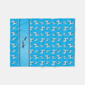 スカイブルーパーソナライズされたフォックステリアドッグ フリースブランケット (正面(横))