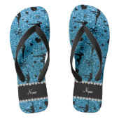 スカイブルーパーソナライズされた体操の名前を付ける ビーチサンダル (フットベッド)