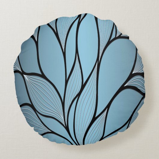 スカイブルーヒューズクリエイティブパターン ラウンドクッション (裏面)