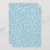 スカイブルーヒョウ印刷ベビーシャワー 招待状 (正面/裏面)