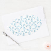 スカイブルーピンホイール 楕円形シール (封筒)