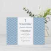 スカイブルーファーストコミュニオンパーソナライズされた招待状 招待状 (スタンド正面)