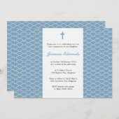 スカイブルーファーストコミュニオンパーソナライズされた招待状 招待状 (正面/裏面)