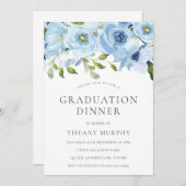 スカイブルーフラワーズ卒業ディナーパーティー 招待状 (正面/裏面)