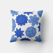 スカイブルーフラワーデザイン装飾用クッション クッション (裏面)