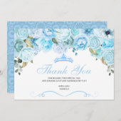 スカイブルーフローラキンセアニェラありがとう サンキューカード (正面/裏面)