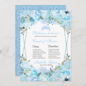 スカイブルーフローラキンセアニェラコートオブオナー 招待状 (正面/裏面)