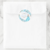 スカイブルーフローラキンセアニェララウンドスティッカー ラウンドシール (バッグ)