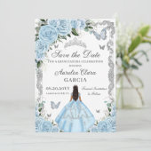 スカイブルーフローラプリンセスガウンスウィート16キンセアニラ セーブザデート (スタンド正面)