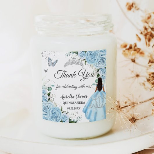 スカイブルーフローラプリンセスドレスシルバーキンセアニラ スクエアシール