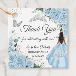 スカイブルーフローラプリンセスドレスシルバーキンセアニラ フェイバータグ