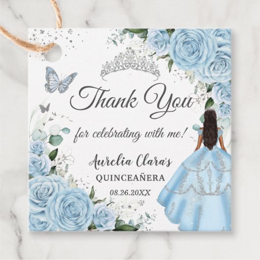 スカイブルーフローラプリンセスドレスシルバーキンセアニラ フェイバータグ (正面)