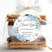 スカイブルーフローラプリンセスドレスシルバーキンセアニラ ラウンドシール