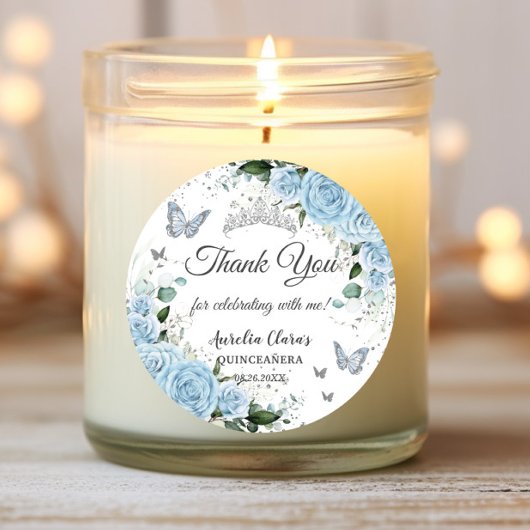 スカイブルーフローラプリンセスドレスシルバーキンセアニラ ラウンドシール