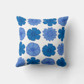 スカイブルーフローラルパターン装飾用クッション クッション (裏面)