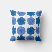 スカイブルーフローラルパターン装飾用クッション クッション (正面)