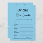 スカイブルーブライダルワードスクランブルゲーム 招待状 (正面/裏面)