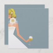 スカイブルーブライドシャワーの招待状 招待状 (正面/裏面)