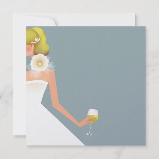 スカイブルーブライドシャワーの招待状 招待状 (正面)