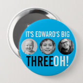 スカイブルーブラック30th三OH! 3枚の誕生日 缶バッジ (正面&裏面)