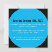 スカイブルーブラック30th THREEOH！写真誕生日 招待状 (裏面)