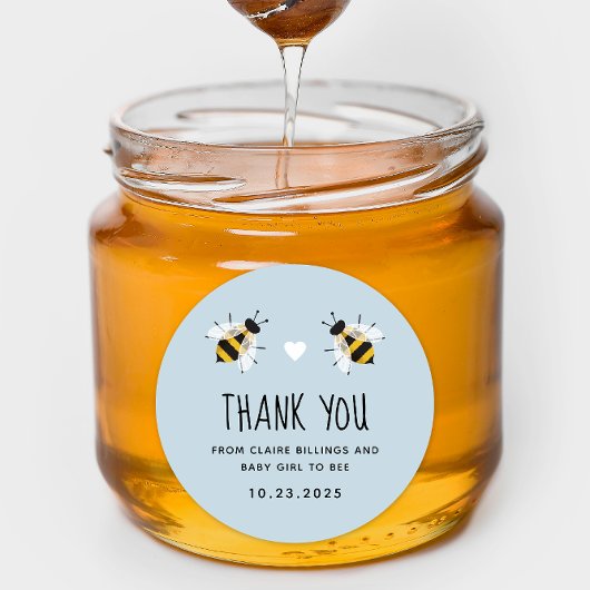 スカイブルーベビービーシャワーありがとう ラウンドシール