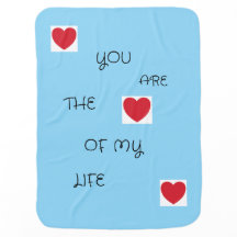 スカイブルーベビーブランケットとハート