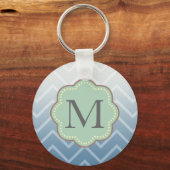 スカイブルーホワイトシェブロン キーホルダー (正面)