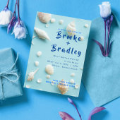 スカイブルーホワイトシーシェルビーチ結婚式 招待状