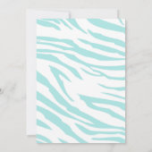 スカイブルーホワイトゼブラアニマルブライダルシャワー 招待状 (裏面)
