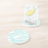 スカイブルーホワイトゼブラ動物 コースター (側面)