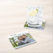 スカイブルーホワイトブライトメリークリスマスホリデー スクエアペーパーコースター (インサイチュ)