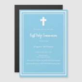 スカイブルーボーイファースト聖餐式 マグネット招待状 (正面/裏面)