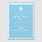 スカイブルーボーイファースト聖餐式 マグネット招待状 (正面)