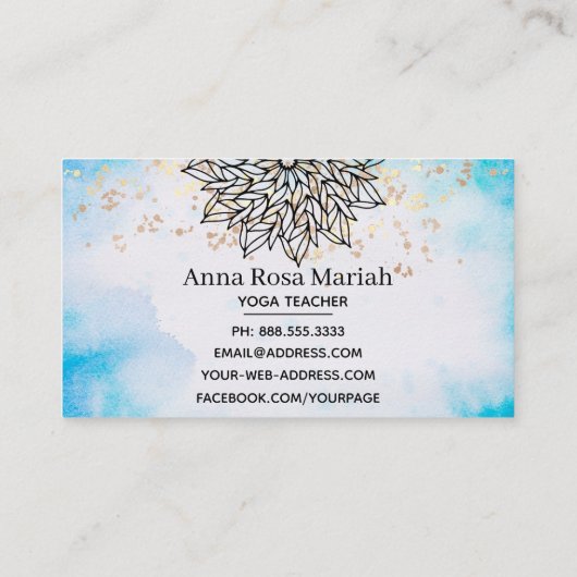 *~*スカイブルーマンダラグリッタースピリチュアルヨガ 名刺 (裏面)