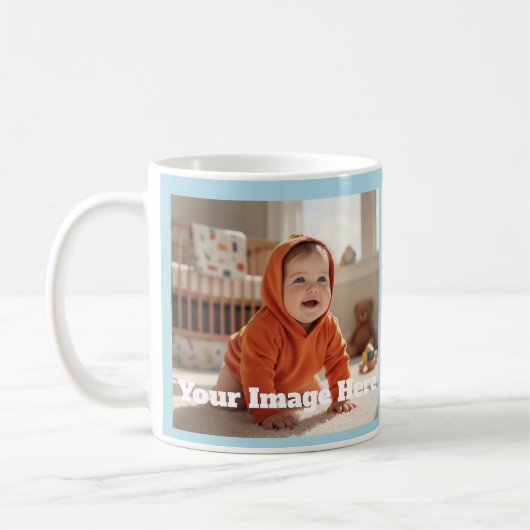 スカイブルーモダンカスタマイズ可能マグカップ コーヒーマグカップ (左)