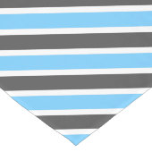 スカイブルーモダングレイ対角線ストライプ ショートテーブルランナー (コーナー)