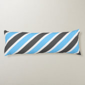スカイブルーモダングレイ対角線ストライプ ボディピロー (裏面)