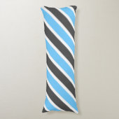 スカイブルーモダングレイ対角線ストライプ ボディピロー (正面縦)