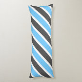 スカイブルーモダングレイ対角線ストライプ ボディピロー (裏面 (縦))
