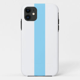 スカイブルーモダンセンターストライプホワイトバックグラウンド iPhone 11 ケース