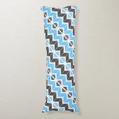 スカイブルーモダンダークグレージオメトリヘリンボーン ボディピロー (正面縦)