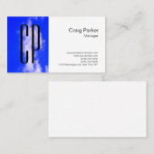 スカイブルーモダンホワイトモノグラムプロフェッショナル 名刺 (正面/裏面)