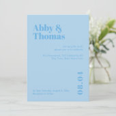スカイブルーモダンミニマシンプルリスはっきりしたト結婚の 招待状 (スタンド正面)